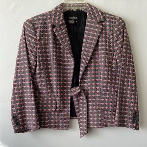 Peck & Peck 3/4” inch sleeve Chic Blazer in Pink and Gray